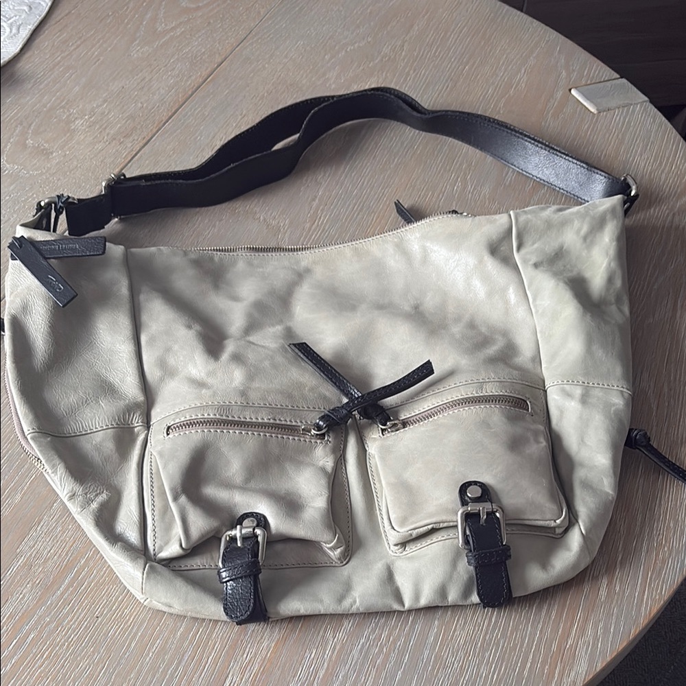 Tano light green/grey Leather Shoulder Bag